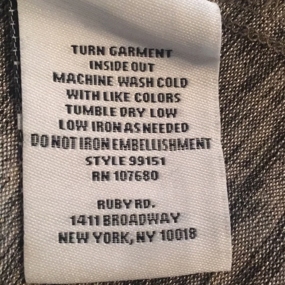 Ruby Rd. Women’s Top S Gold Uneven Length Party Special Occasion Blouse NWOT - Picture 9 of 10